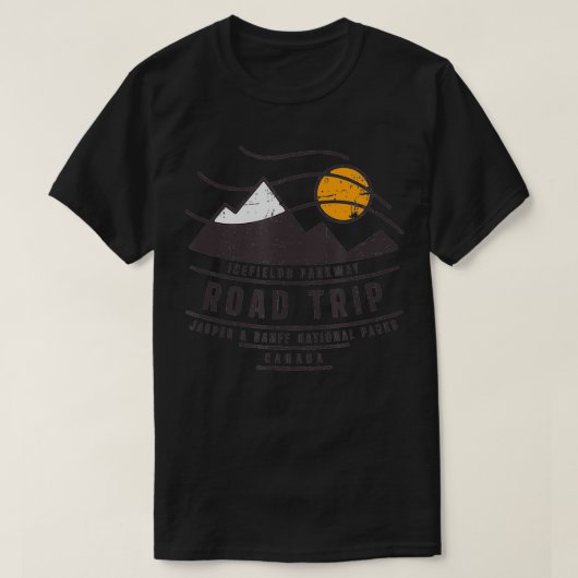 カナダロードトリップ日本バンフ国立公園ヴィンタグ Tシャツ (デザイン正面)