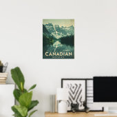 カナダン・ロッキー・ヴィンテージ旅行ポスター「Wilderness Awaits」 ポスター (ホームオフィス)