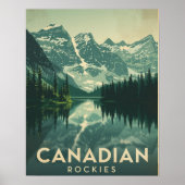 カナダン・ロッキー・ヴィンテージ旅行ポスター「Wilderness Awaits」 ポスター (正面)