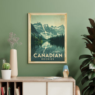 カナダン・ロッキー・ヴィンテージ旅行ポスター「Wilderness Awaits」 ポスター