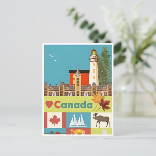 カナダヴィンテージトラベルライトハウスレトロアルベルタ ポストカード (スタンド正面)