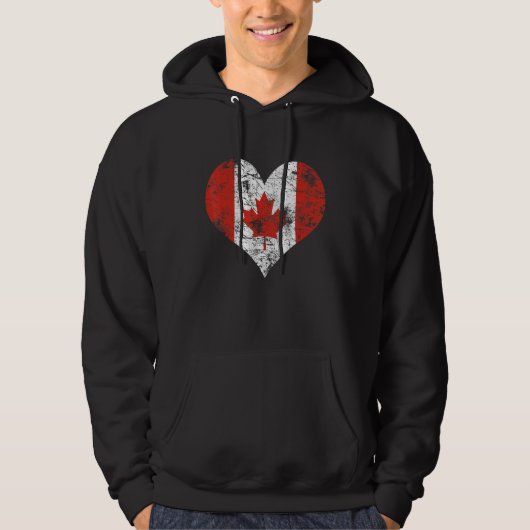 カナダヴィンテージハート国旗Canadian Maple Leaf パーカ (正面)