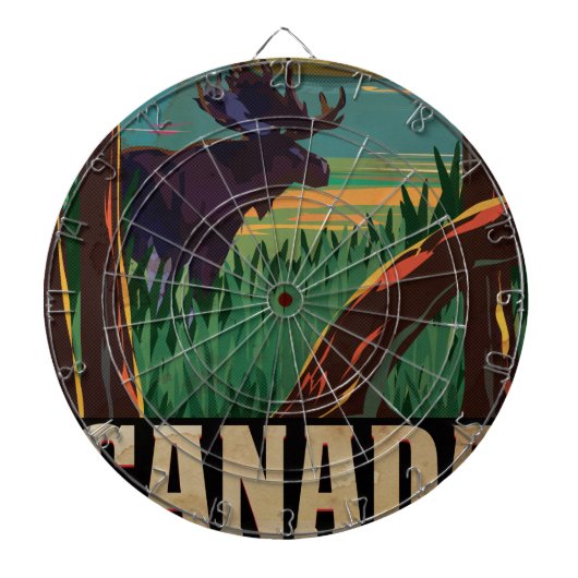カナダヴィンテージ旅行ポスター ダーツボード (正面)