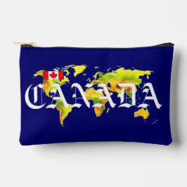 カナダ世界地図 アクセサリーポーチ