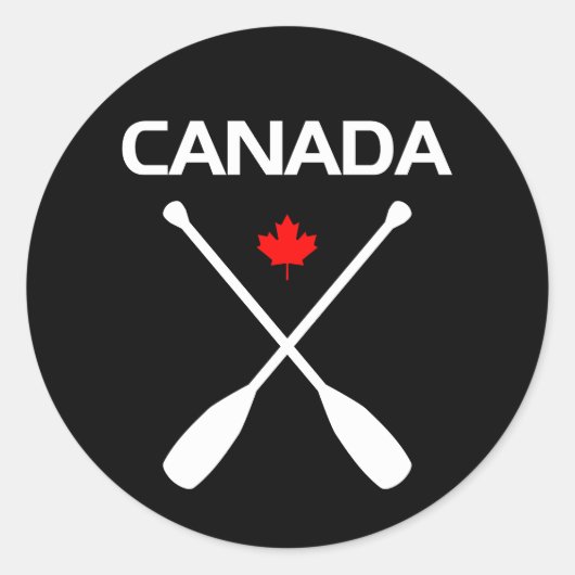 カナダ交差パドルオーアーズメープルリーフダークカラー ラウンドシール (正面)