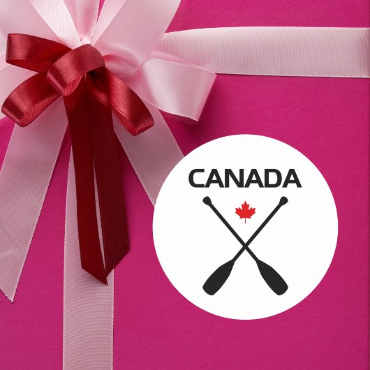 カナダ交差パドルオーアーズメープルリーフライトカラー ラウンドシール