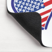 カナダ人およびアメリカの旗のハート マウスパッド (コーナー)