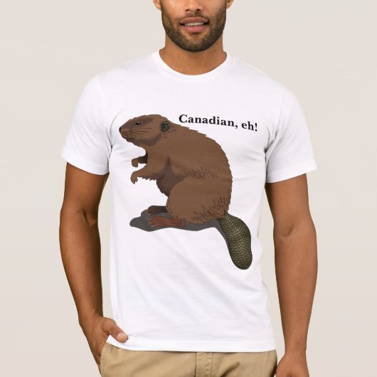 カナダ人だ!かわいいマンガのビーバーTシャツ Tシャツ (正面)