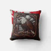 カナダ人とのイーグルレザーしゃれているカービング クッション (正面)