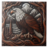 カナダ人とのイーグルレザーしゃれているカービング タイル (正面)