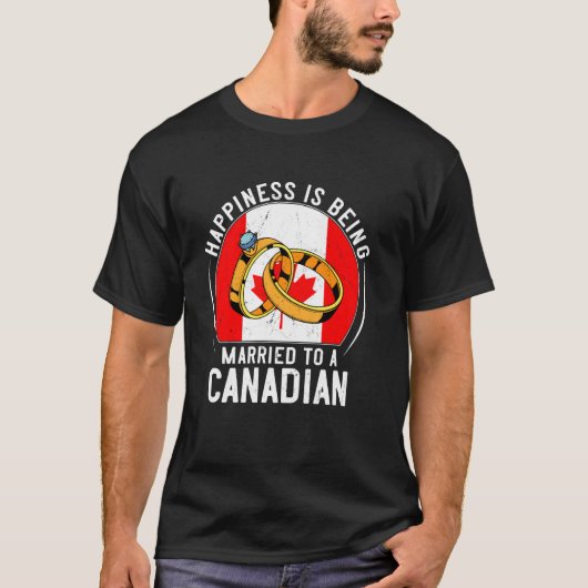 カナダ人と結婚することが幸せ カナダ人のウェディング Tシャツ (正面)