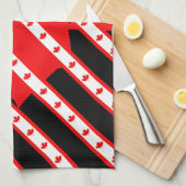 カナダ人のストライプな旗 キッチンタオル (四つ折り)