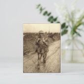 カナダ人のトミー兵士が泥で覆われて帰ってきた ポストカード (スタンド正面)