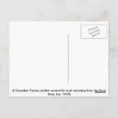 カナダ人のトミー兵士が泥で覆われて帰ってきた ポストカード (裏面)