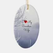 カナダ人の妻が大好き-美しい冬の風景 セラミックオーナメント (右)