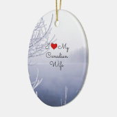 カナダ人の妻が大好き-美しい冬の風景 セラミックオーナメント (左)