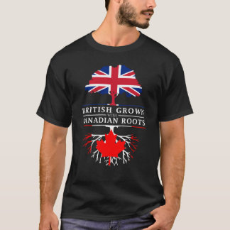 カナダ人の根のカナダのデザインと   育つイギリス Tシャツ