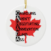 カナダ人は交渉していない セラミックオーナメント (正面)