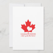 カナダ人シェフ 招待状 (裏面)