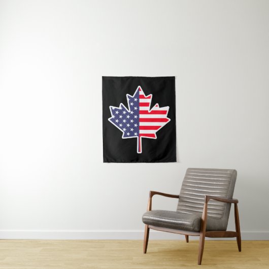 カナダ人ハーフ:カナダUSAメープルリーフ国旗 タペストリー (インサイチュ)