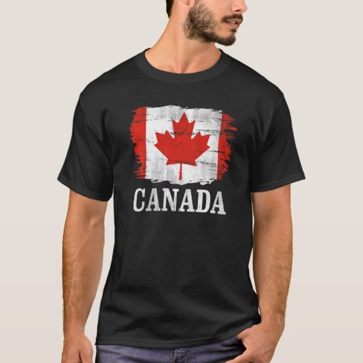 カナダ人向けのヴィンテージカナダの旗 Tシャツ (正面)