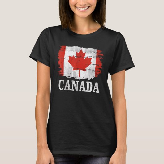 カナダ人向けのヴィンテージカナダの旗 Tシャツ (正面)