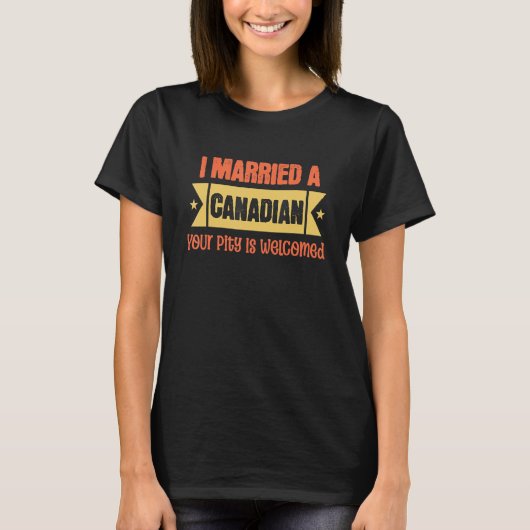 カナダ人夫カナダ人妻かわいいカナダ人 Tシャツ (正面)
