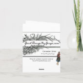 カナダ人女性スキーヤー – ヴィンテージ サンキューカード (裏面)