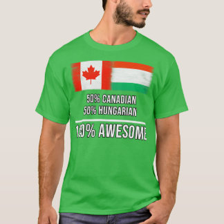 カナダ人50％、ハンガリー人50％ Awesome ギフト ハンガリー Tシャツ