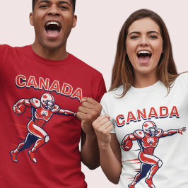 カナダ代表フットボール ダイナミックな愛国心あふれるアスリートアート Tシャツ