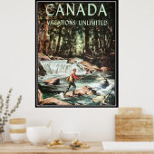 カナダ休暇ヴィンテージ旅行ポスター ポスター (キッチン)