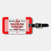 カナダ個人簡単IDのフラグ ラゲッジタグ (正面横)