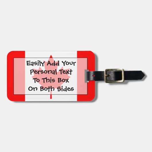 カナダ個人簡単IDのフラグ ラゲッジタグ (正面横)