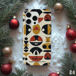 カナダ先住民トーテムアート、抽象芸術エレガンス iPhone 15 PRO MAXケース