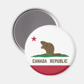 カナダ共和国カリフォルニア州旗ビーバー マグネット (正面/裏面)