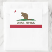 カナダ共和国カリフォルニア州旗ビーバー 長方形シール (バッグ)