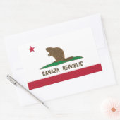 カナダ共和国カリフォルニア州旗ビーバー 長方形シール (封筒)