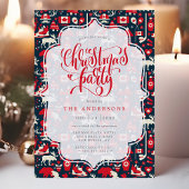 カナダ冬ムースパターンクリスマスパーティー 招待状