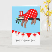 カナダ労働日 – おもしろいスロスリラックスズ カード (黄色い花)