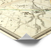 カナダ南部モントリオール地区の地図 ポスター (角)