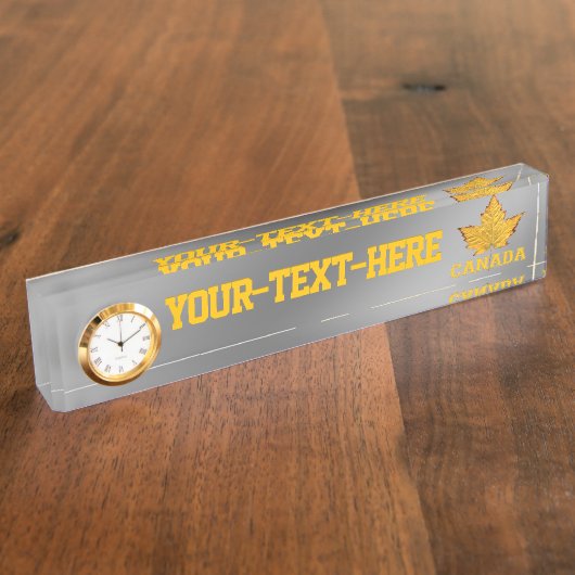 カナダ名プレートカスタムカナダチーム名プレート デスクネームプレート (側面)
