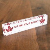 カナダ名プレートパーソナライズされたカナダ名プレート デスクネームプレート (側面)