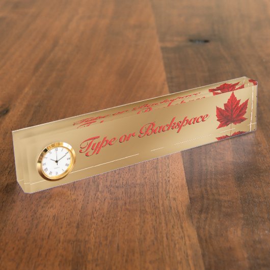 カナダ名プレートパーソナライズされたカナダ名プレート デスクネームプレート (側面)