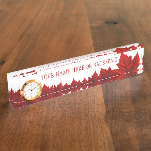 カナダ名プレート パーソナライズされた デスクネームプレート (側面)