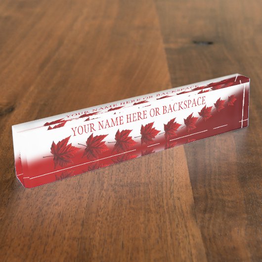 カナダ名プレート パーソナライズされた デスクネームプレート (側面)