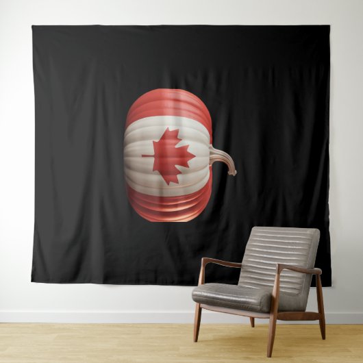 カナダ国旗かぼちゃメープルリーフ感謝祭 タペストリー (インサイチュ(横))