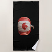 カナダ国旗かぼちゃメープルリーフ感謝祭 ビーチタオル (正面)