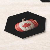 カナダ国旗かぼちゃメープルリーフ感謝祭 ペーパーコースター (アングル)