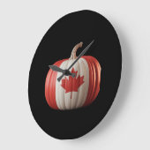 カナダ国旗かぼちゃメープルリーフ感謝祭 ラージ壁時計 (傾斜)
