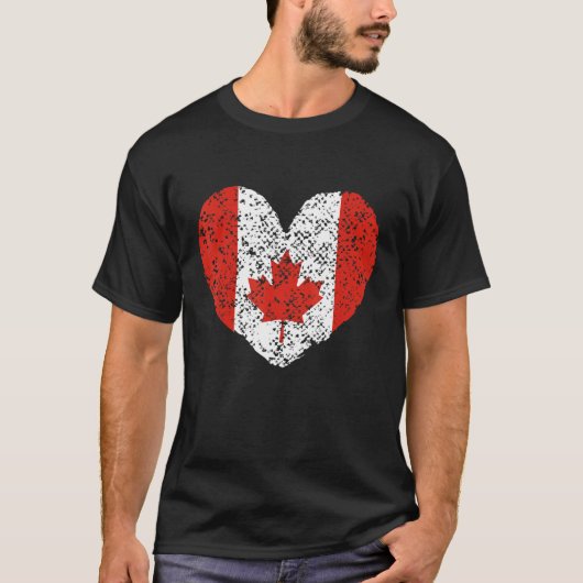 カナダ国旗かわいいカナダメープルリーフ Tシャツ (正面)